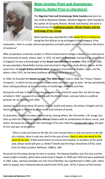 Wole Soyinka (Premio Nobel de Literatura nigeriano)