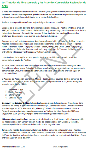 APEC Tratados de libre comercio
