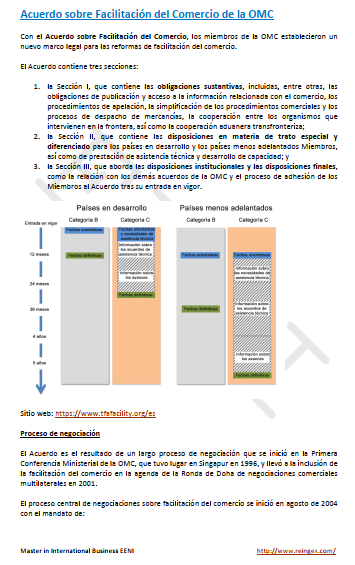 Acuerdo sobre Facilitación del Comercio (AFC) de la OMC