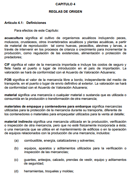 Reglas de Origen - Tratado Integral y Progresista de Asociación Transpacífico (CPTPP)