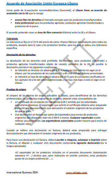 Acuerdo de Asociación Unión Europea (España)-Líbano