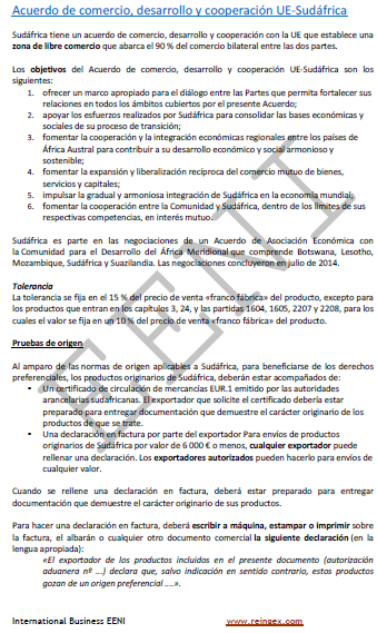 Acuerdo de comercio y cooperación Unión Europea-Sudáfrica