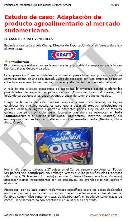 Adaptación Producto exportación