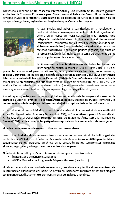 Informe mujeres africanas