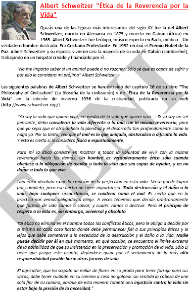 Albert Schweitzer No violencia