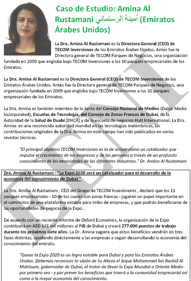 Amina Al Rustamani, mujer de negocios musulmana emiratí (Emiratos Árabes Unidos)