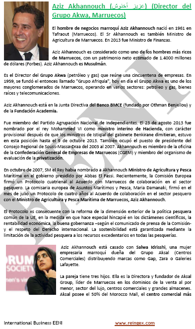 Aziz Akhannouch. Empresario marroquí musulmán (Marruecos, Negocios, Grupo Akwa: petróleo)