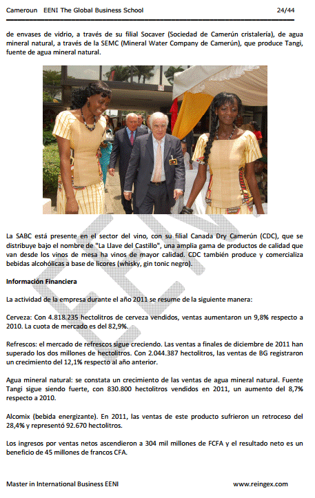 Curso, Máster, Doctorado: Comercio Exterior y Negocios en Camerún