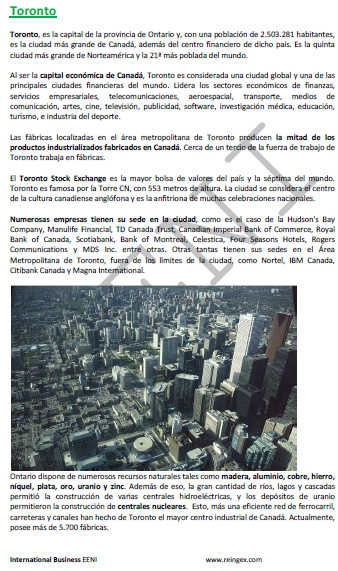 Comercio Exterior y Negocios en Canadá