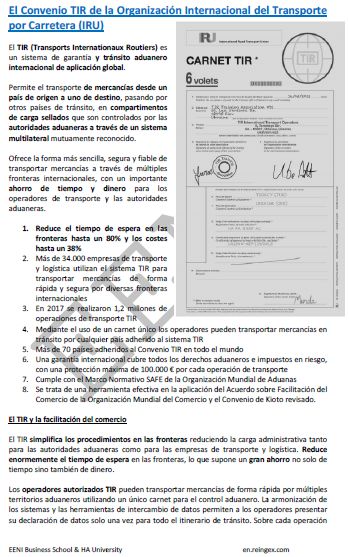 Convenio TIR, Convenio Aduanero relativo al Transporte Internacional de Mercancías al Amparo de los Carnets TIR