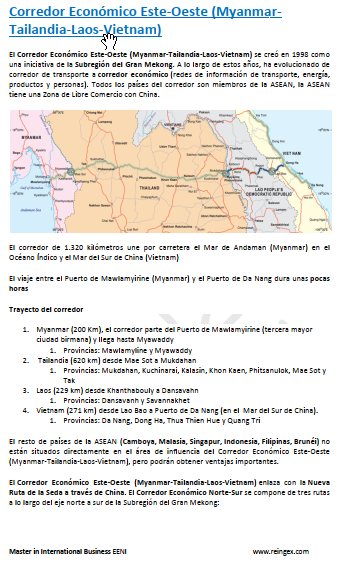 Corredor logístico Este-Oeste (Myanmar-Tailandia-Laos-Vietnam)