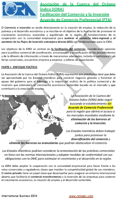 Asociación de la Cuenca del Océano Índico (IORA) Comoras, Kenia, Madagascar..