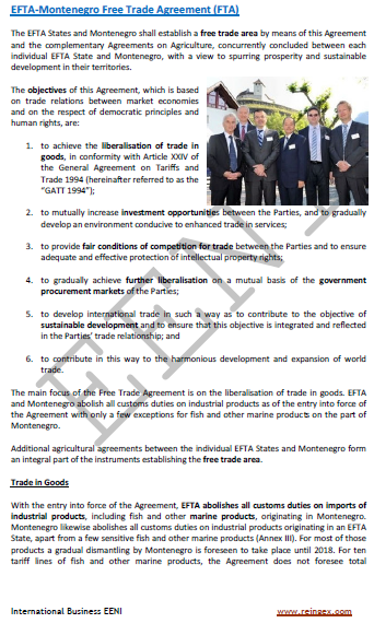 AELC (Islandia, Liechtenstein, Noruega y Suiza)-Montenegro Tratado de Libre Comercio