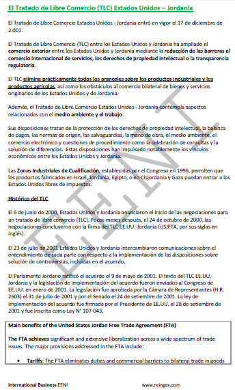 Tratado de libre comercio Estados Unidos-Jordania