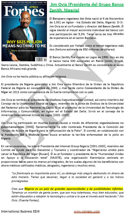 Jim Ovia (Nigeria, hombre de negocios y filántropo) Banco Zenith