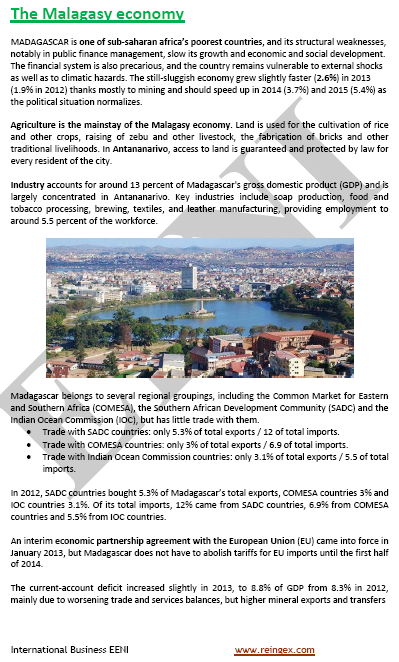 Comercio Exterior y Negocios en Madagascar