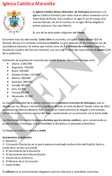 Maronitas (Doctorado, Religiones)