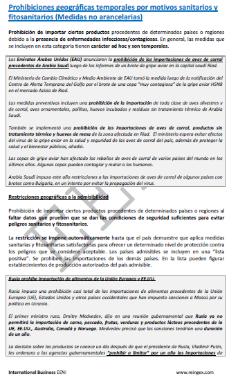 Medidas sanitarias y fitosanitarias (MSF) Comercio Exterior
