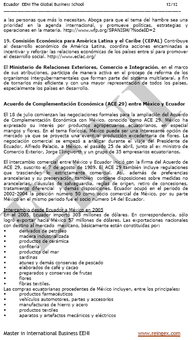 México-Ecuador Acuerdo comercial