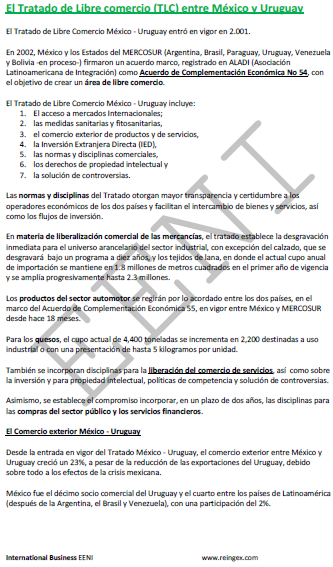 Tratado de libre comercio México-Uruguay