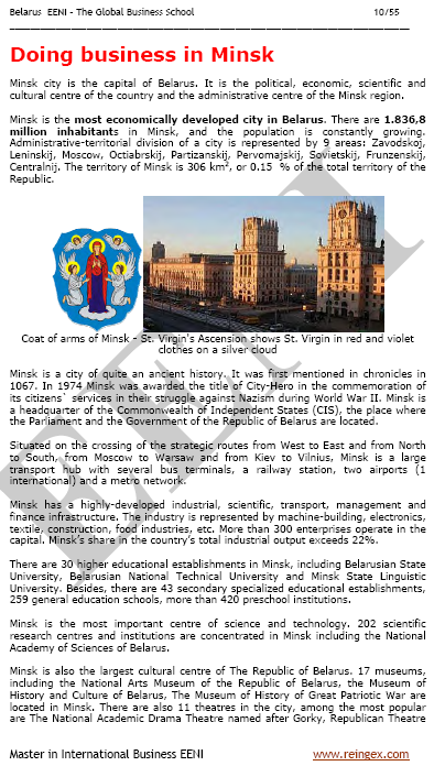 Comercio Exterior y Negocios en Bielorrusia Minsk