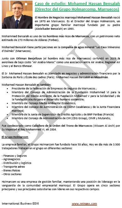 Mohamed Hassan Bensalah, empresario marroquí musulmán, Grupo Holmarcom (Marruecos)