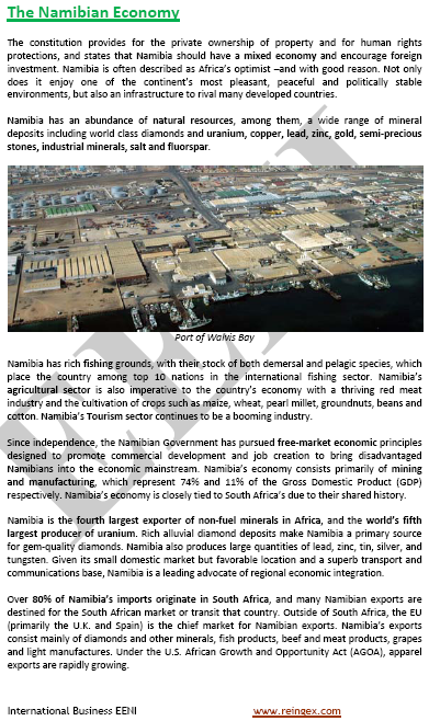 Comercio exterior y negocios en Namibia