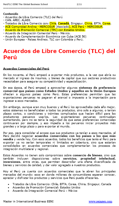 Tratados de libre comercio del Perú