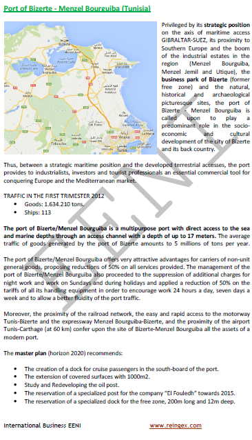 Puertos de Túnez: Goulette, Sousse, Sfax, Gabes, Zarzis, transporte marítimo