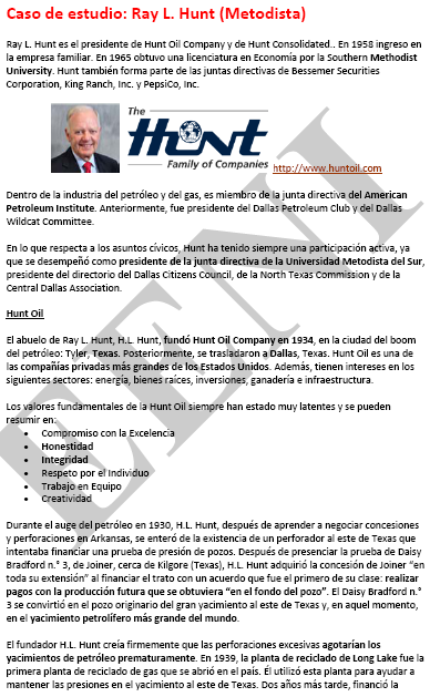 Ray L Hunt empresario metodista