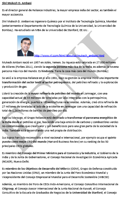 Shri Mukesh D. Ambani (Empresario hinduista)