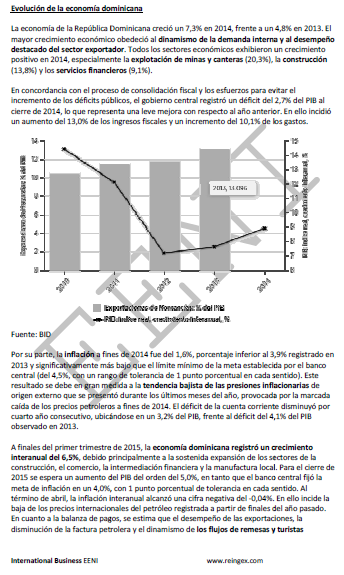 Economía y Comercio Exterior Rep Dominicana