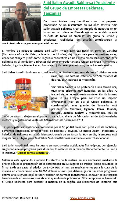 Said Bakhresa Hombre de negocios de Tanzania