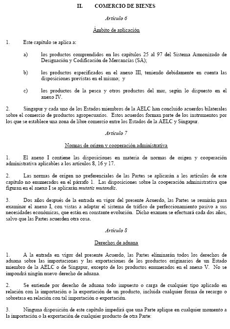 Tratado de libre comercio Singapur-Asociación Europea de Libre Comercio (AELC)