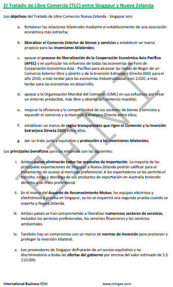 Acuerdo Comercial Singapur-Nueva Zelanda