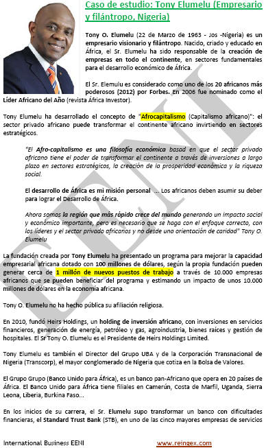 Tony Elumelu Hombre de negocios de Nigeria