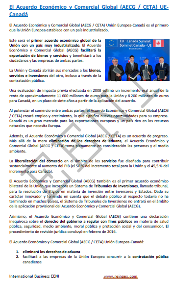 Acuerdo económico Unión Europea (España)-Canadá