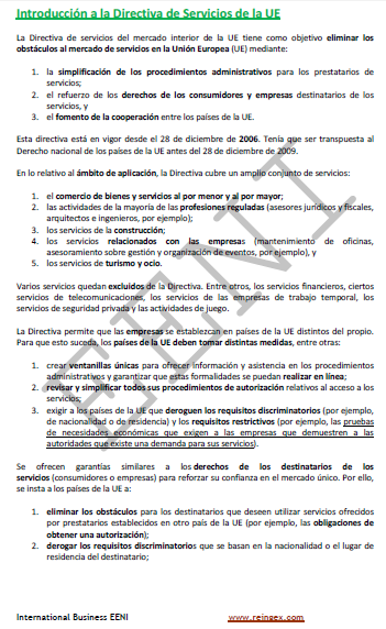 Directiva de servicios de la UE