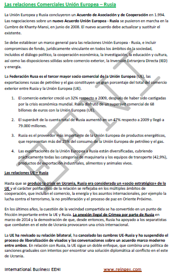 Relaciones económicas Unión Europea-Rusia