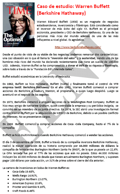 Warren Buffett empresario estadounidense