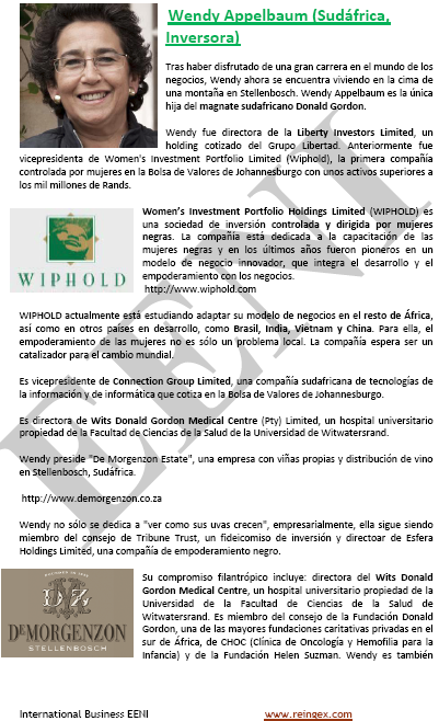 Wendy Appelbaum Empresaria de Sudáfrica
