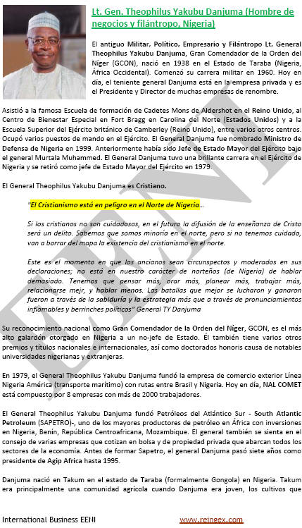 Theophilus Yakubu Danjuma, hombre de negocios nigeriano cristiano (Nigeria)